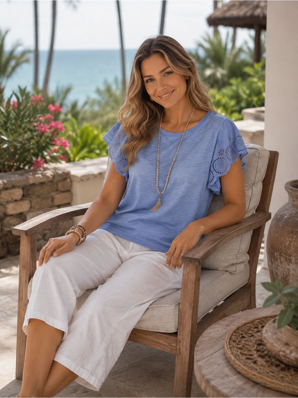 Casual NWT Comfy Chic Gift Sleeve Resortwear Lightweight Tee XL Summer Vacation